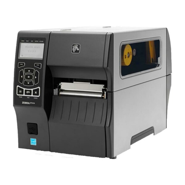 Zebra ZT410 gebrauchter Etikettendrucker 3,11 km gedruckt mit 300 dpi, USB, LAN, Seriell