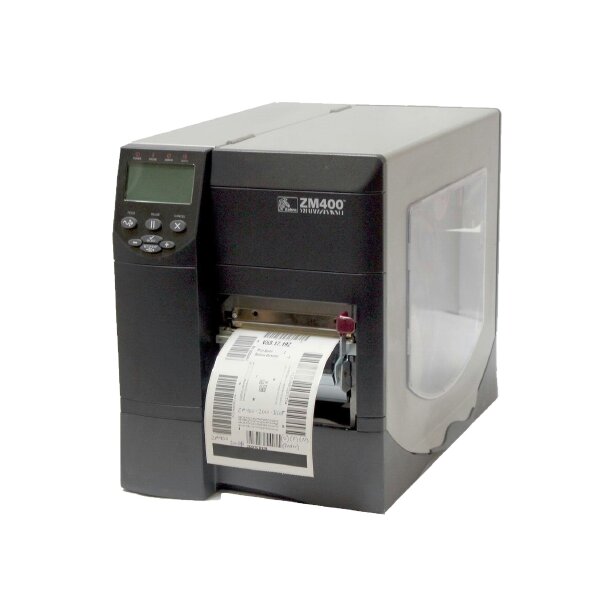 Zebra ZM400, gebrauchter Etikettendrucker 29,66 km gedruckt 203 dpi LAN, Parallel, USB