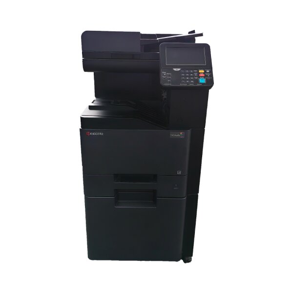 Kyocera TASKalfa 307ci Multifunktionsdrucker 85.894 Blatt gedruckt mit Unterschrank, Faxkarte Toner M NEU Trommel Sw, C, G NEU